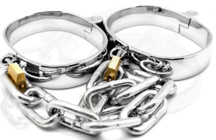 Quality Metal Ankle Cuffs with Chain Shackles Male Female Unisex